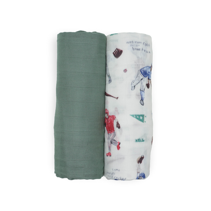 Deluxe Muslin Swaddle Blanket 2 Pack - Home Run 2