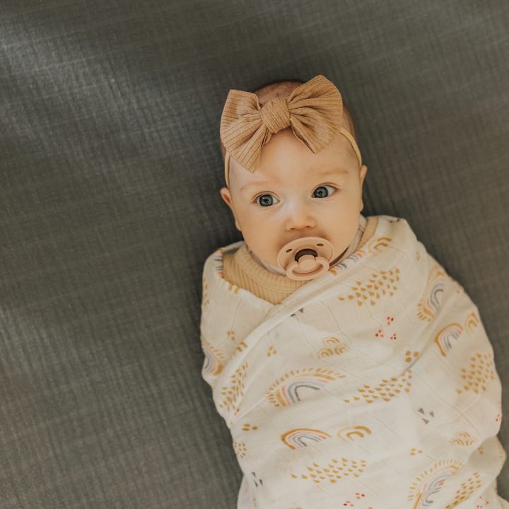 Little Unicorn Rainbows & Raindrops Deluxe Muslin Swaddle Blanket, versatile muslin swaddle for babies