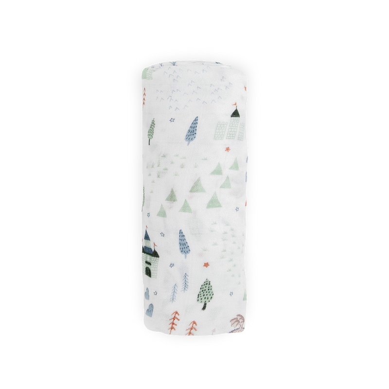 Wrap your baby in Little Unicorn Dragon Days Deluxe Muslin Swaddle Blanket, swaddling muslin blanket