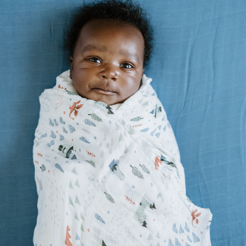 Little Unicorn Dragon Days Deluxe Muslin Swaddle Blanket, versatile muslin swaddle for babies
