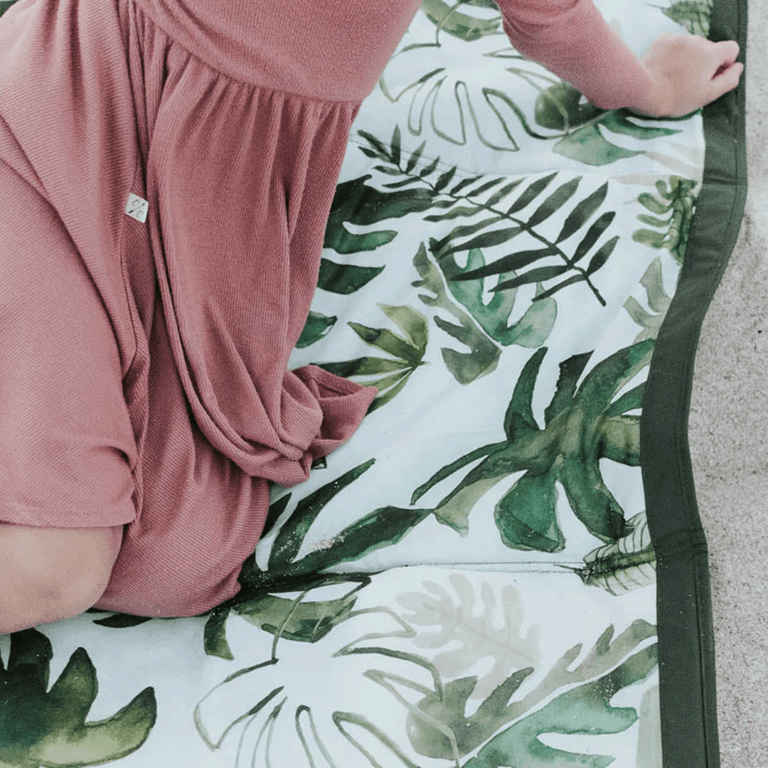 Spread for fun, this Little Unicorn Outdoor Blanket - Tropical Leaf is the best outdoor blanket for backyard or beach use.