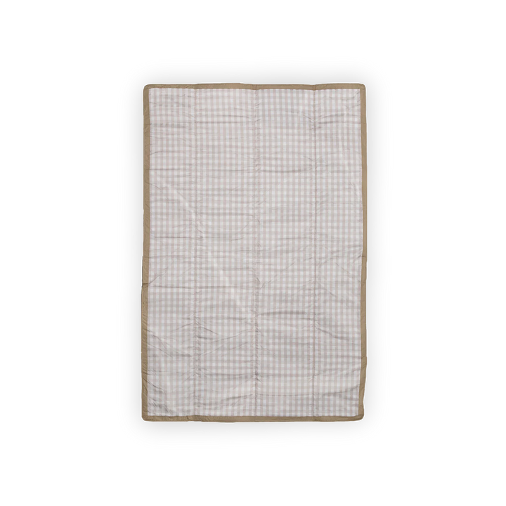 Beige Buffalo Check Little Unicorn Outdoor Blanket, outdoor throw blanket ideal for beach or backyard use
