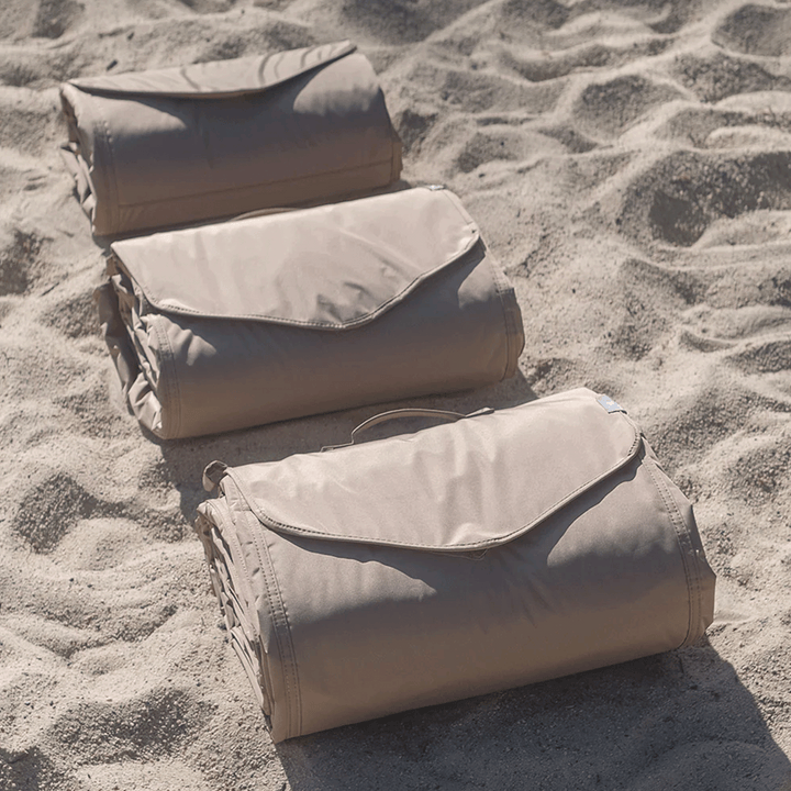 Beige Buffalo Check Outdoor Blanket by Little Unicorn, lightweight waterproof blanket outdoor for festivals or trips