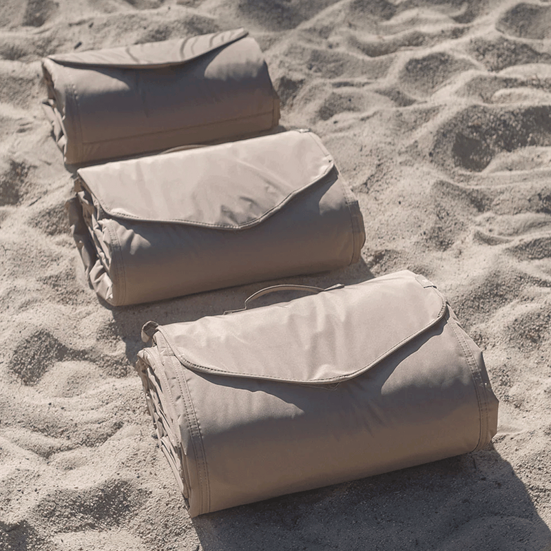 Beige Buffalo Check Outdoor Blanket by Little Unicorn, lightweight waterproof blanket outdoor for festivals or trips