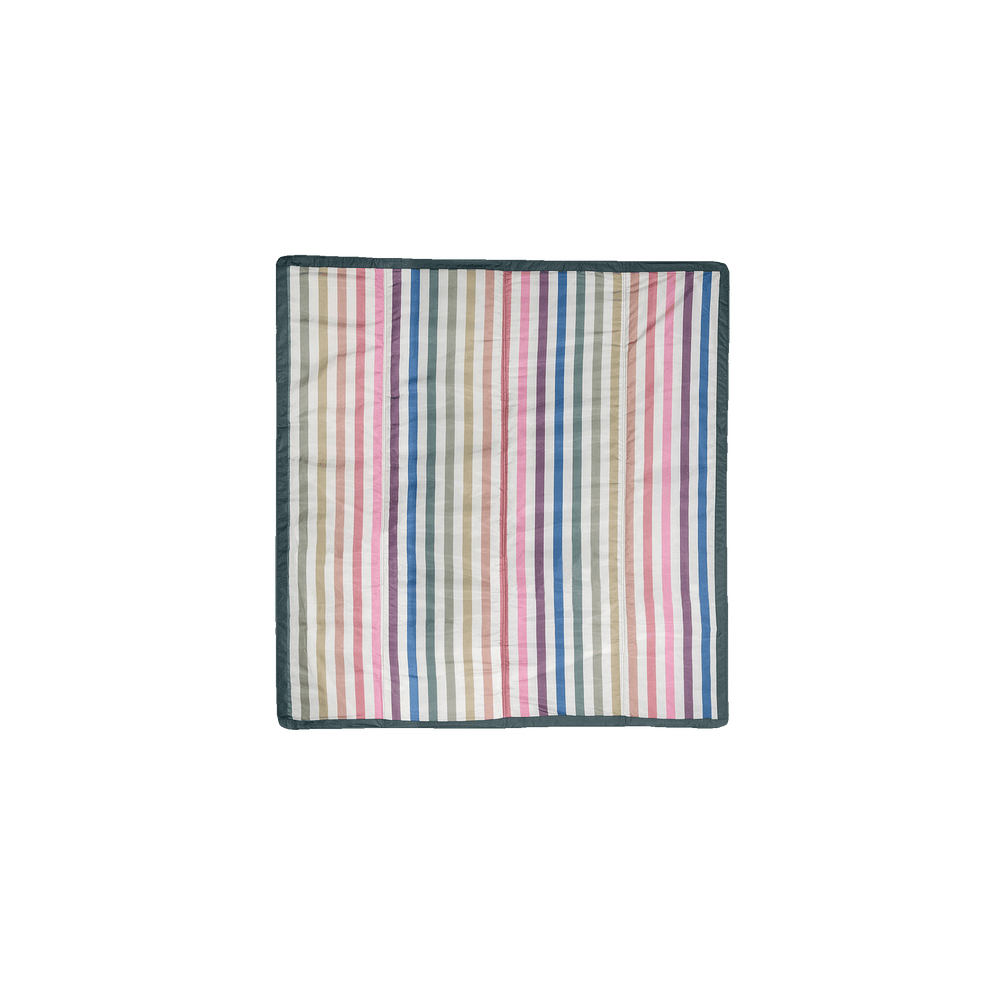 Spread on grass, Little Unicorn Outdoor Blanket - Chroma Rugby Stripe makes the best outdoor blanket for all seasons.