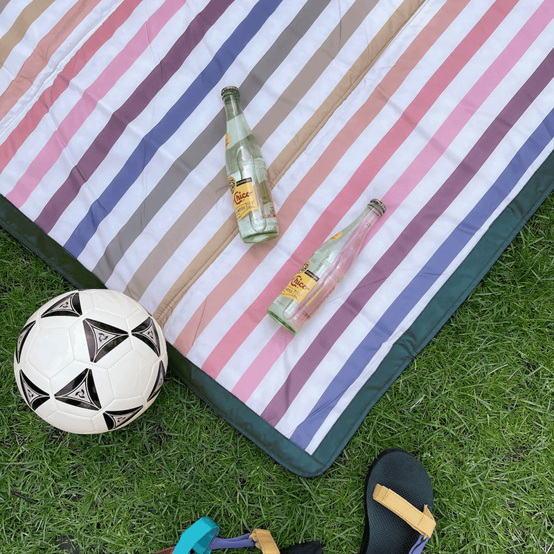 Enjoy outdoor moments with Little Unicorn Chroma Rugby Stripe Outdoor Blanket, the perfect outdoor blanket waterproof for travel.