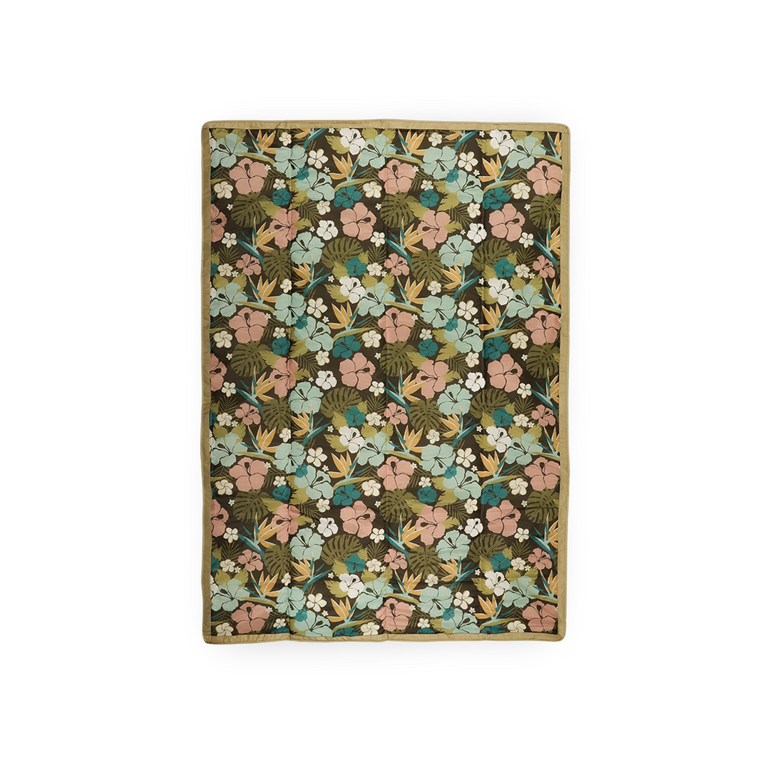 Soft and foldable, Little Unicorn Outdoor Blanket - Hibiscus is the best outdoor blanket for park and beach outings.