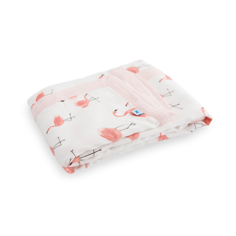 Soft muslin quilt by Little Unicorn, Deluxe Muslin Baby Quilt - Pink Ladies, perfect for newborn snuggles and naps