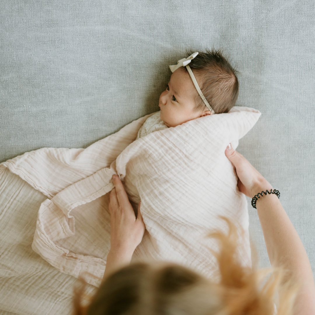 Soft and breathable muslin for swaddling, Little Unicorn Organic Cotton Rosie Swaddle Blanket.