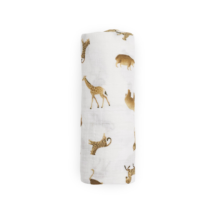 Little Unicorn Animal Crackers Muslin Swaddle Blanket, ideal swaddling muslin blanket for babies.