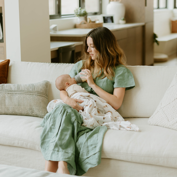 Soft and breathable muslin for swaddling, Little Unicorn Organic Cotton Animal Crackers Swaddle Blanket.