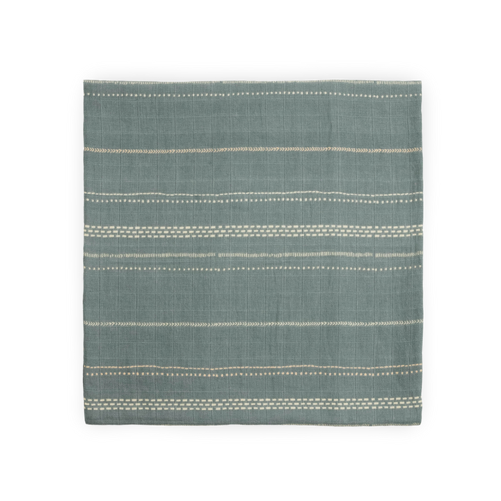 Gentle infant muslin blankets by Little Unicorn, Organic Cotton Muslin Swaddle Blanket in Stillwater Stitch.
