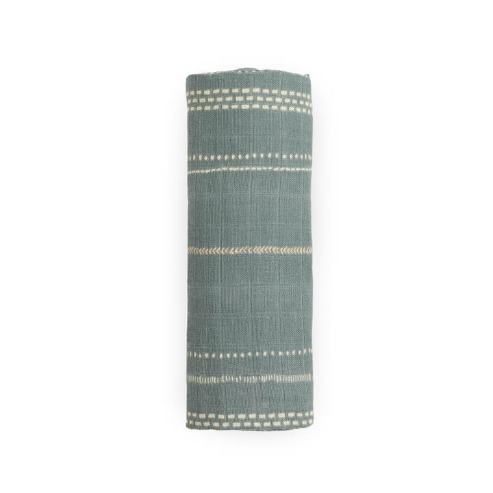 Little Unicorn Stillwater Stitch Muslin Swaddle Blanket, ideal swaddling muslin blanket for babies.