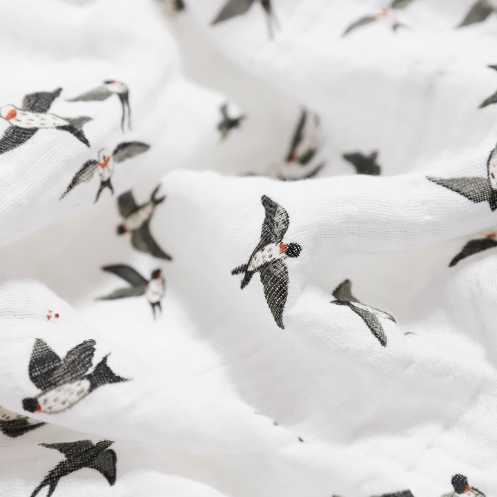Wrap your baby in comfort with Little Unicorn Swallows Muslin Swaddle, perfect muslin blankets.