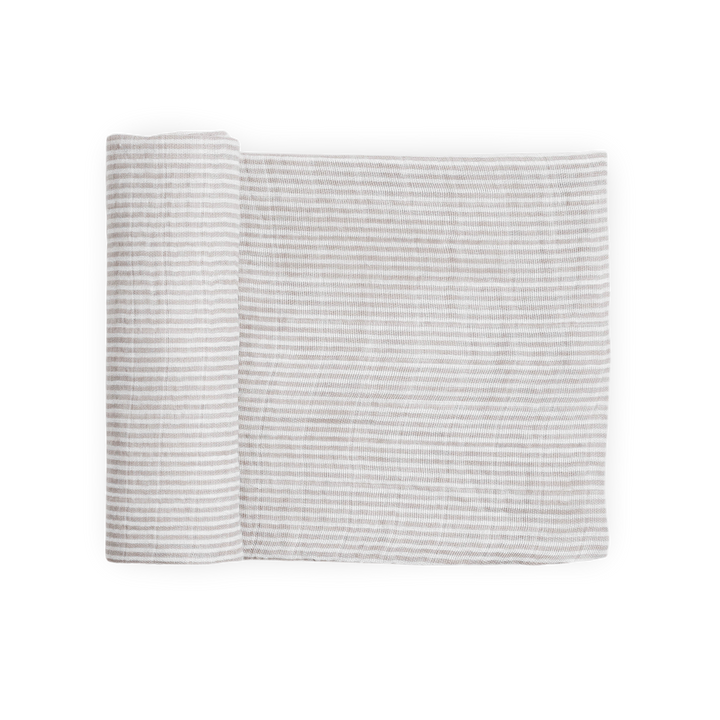 Little Unicorn Organic Cotton Muslin Swaddle Blanket in Sand Stripe, soft baby blanket for newborns.