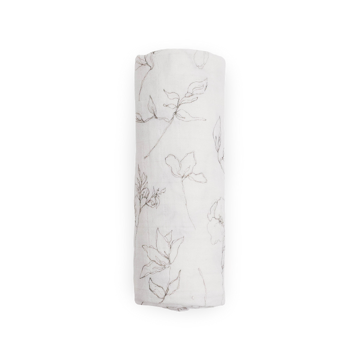 Little Unicorn Pencil Floral Muslin Swaddle Blanket, ideal swaddling muslin blanket for babies.