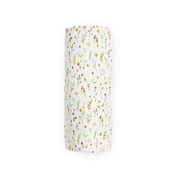Little Unicorn Floral Field Muslin Swaddle Blanket, ideal swaddling muslin blanket for babies.
