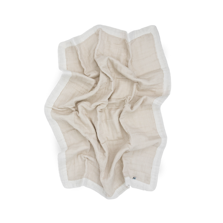 Soft and gentle muslin baby quilt, Little Unicorn Organic Cotton Muslin Baby Quilt - Sand Stripe, versatile for nursery use