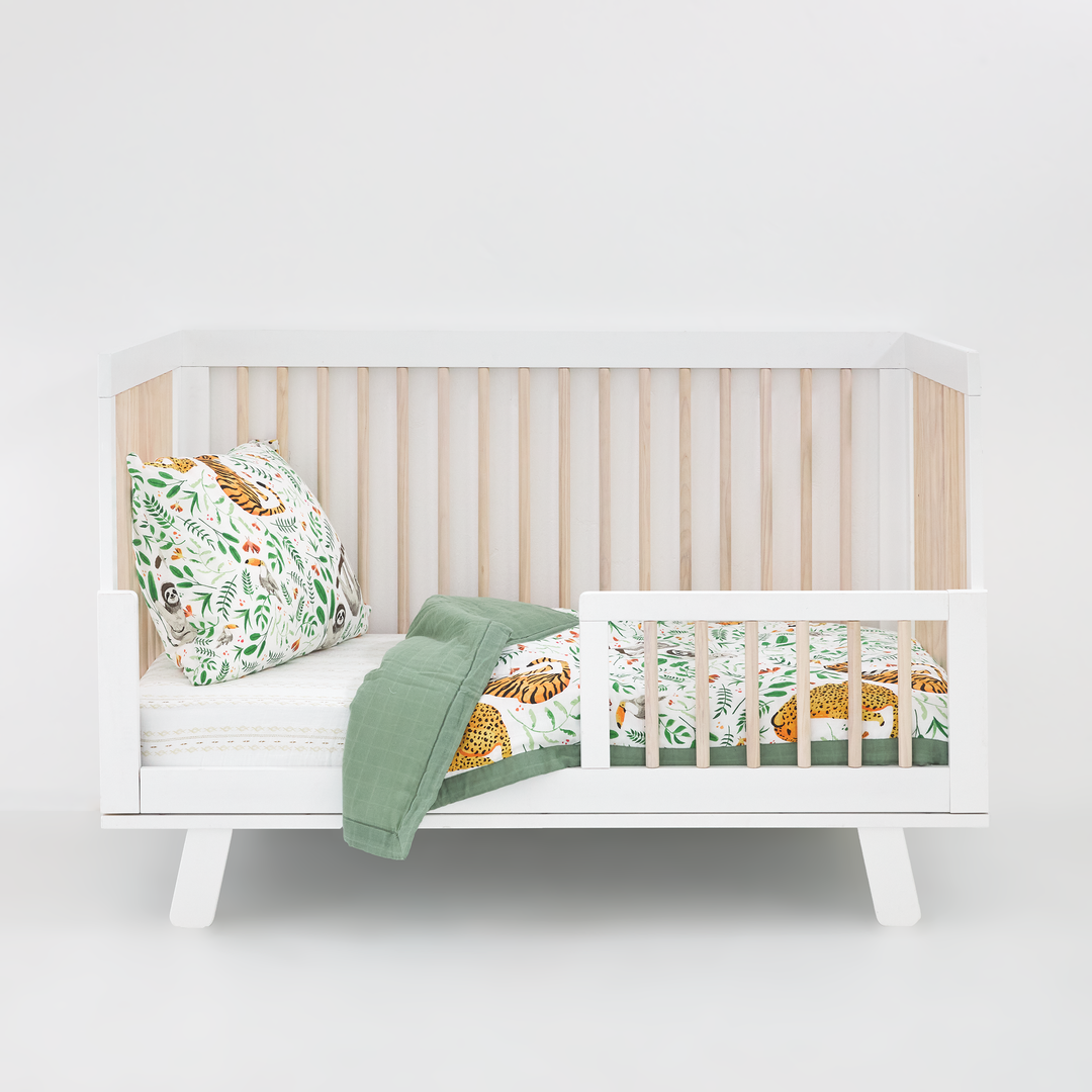 Soft Cotton Muslin Toddler Comforter Mighty Jungle by Little Unicorn, perfect for toddler sleep
