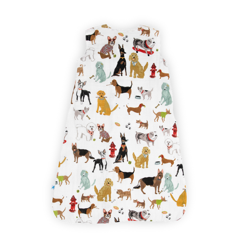 Little Unicorn Cotton Muslin Sleep Bag - Woof styled in nursery décor, perfect as a sleeping bag baby essential.