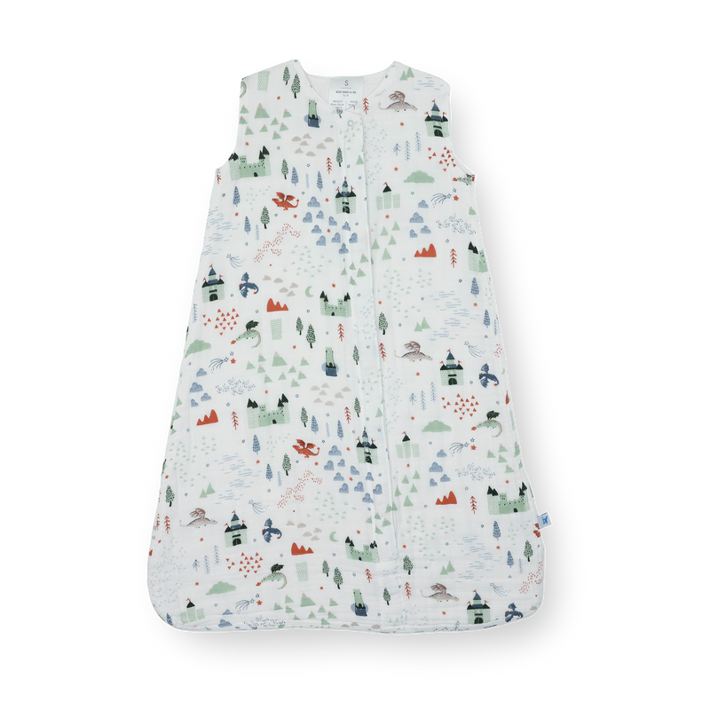 Little Unicorn Cotton Muslin Toddler Comforter - Dragon Days, soft baby sleep bag for toddlers.