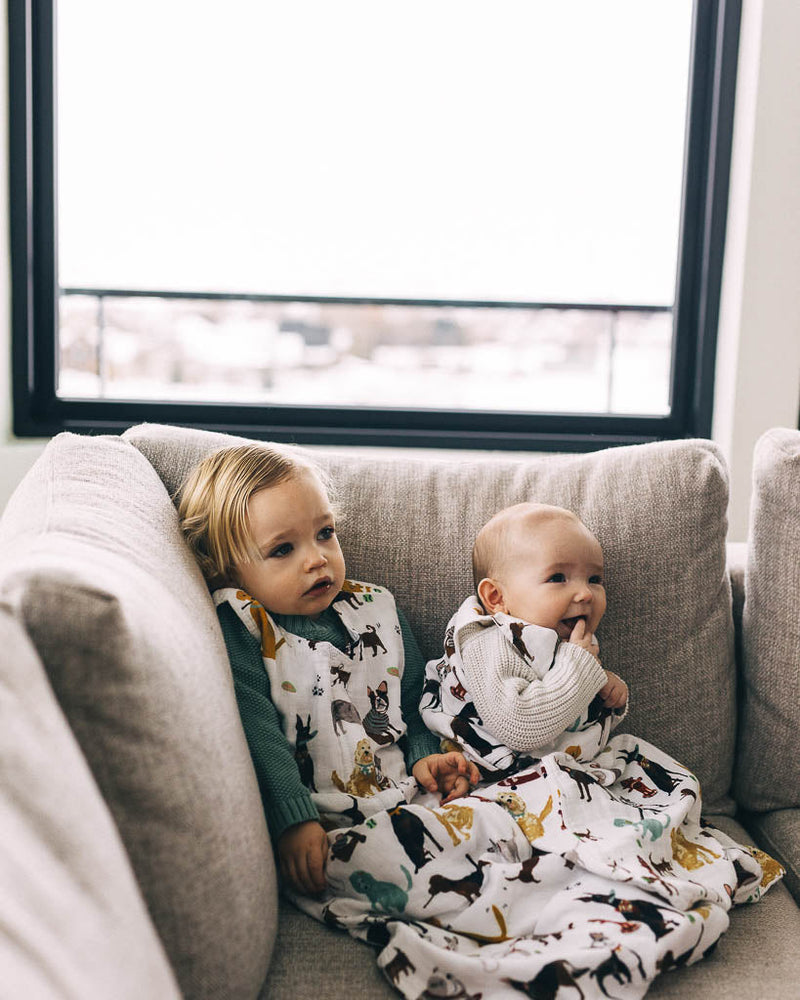 Little Unicorn Cotton Muslin Sleep Bag - Woof laid flat, crafted from lightweight muslin for everyday baby sleeping bags.