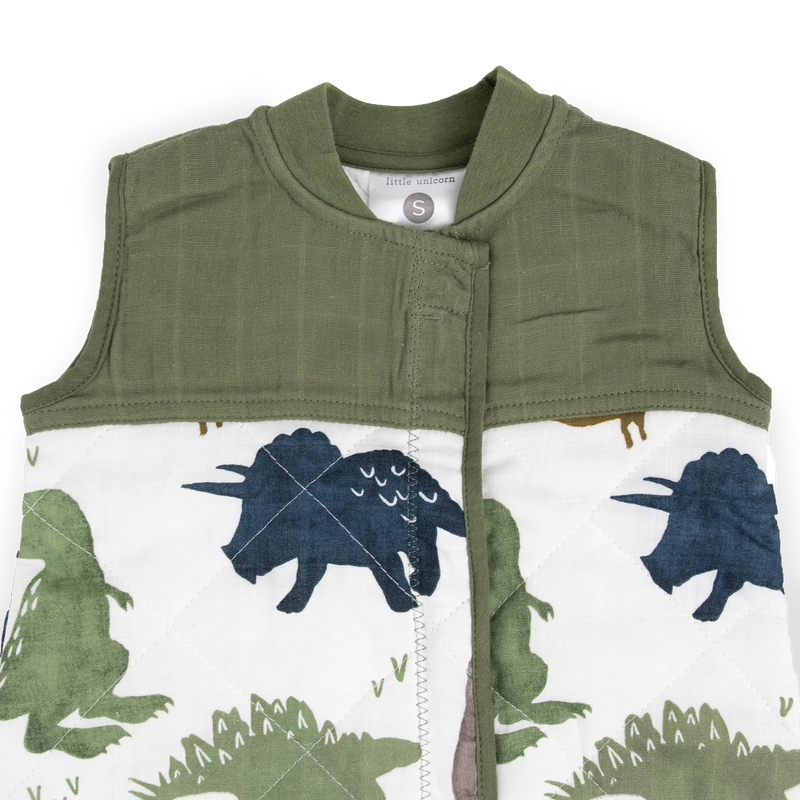 Dino Friends infant sleeping bag by Little Unicorn, quilted comfort for little ones.