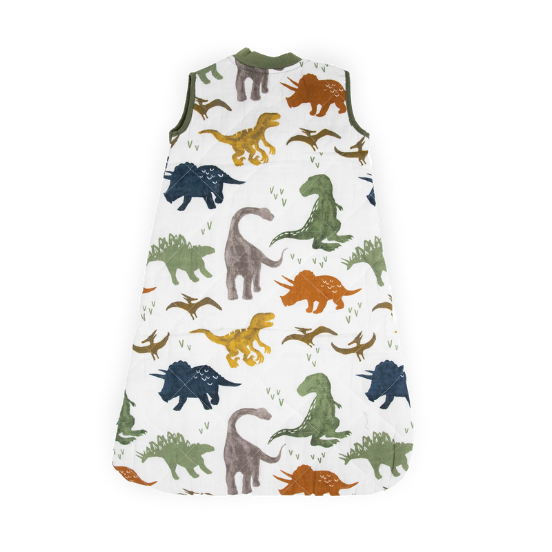 Little Unicorn baby sleep bag in Dino Friends design, perfect for safe overnight sleep.