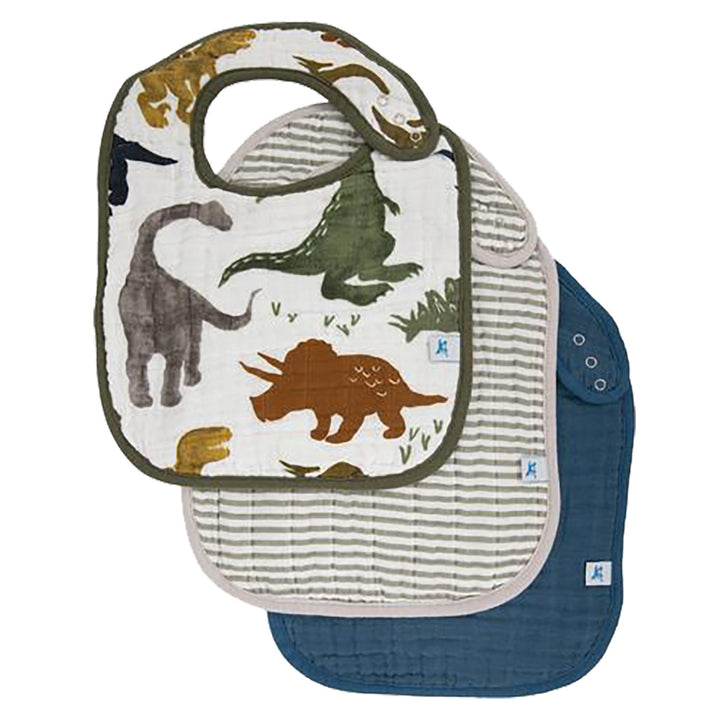 Dino Friends Little Unicorn Cotton Classic Baby Bib, textured baby boy bib for drooling.
