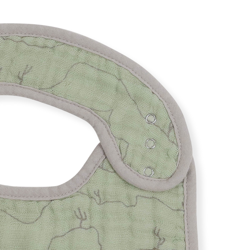 Little Unicorn Cotton Muslin Classic Bib 3 Pack - Adobe Checker with earthy tones, trendy and practical baby girl bibs.