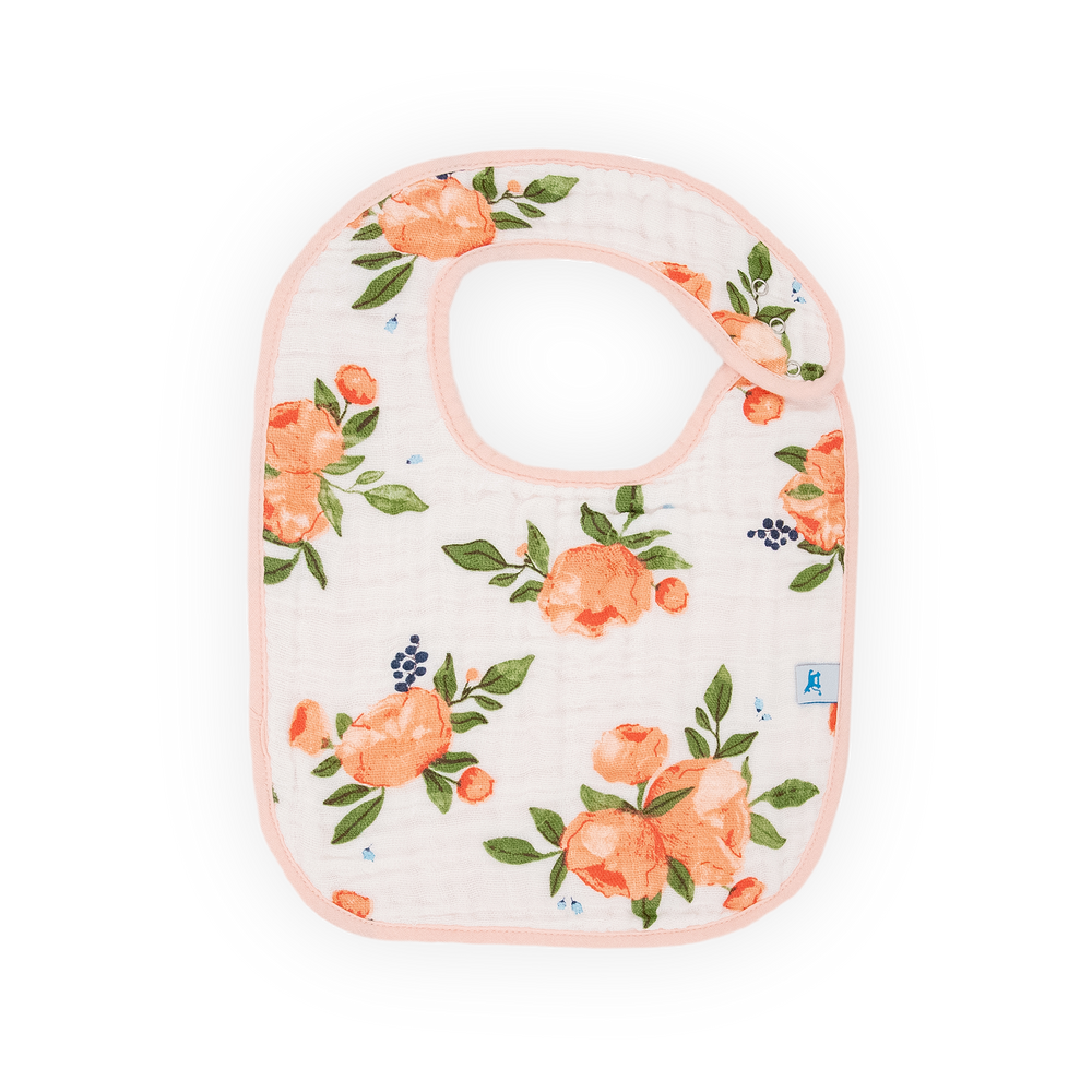 Three-pack Little Unicorn Cotton Muslin Classic Bibs - Watercolor Roses, ideal bibs for babies
