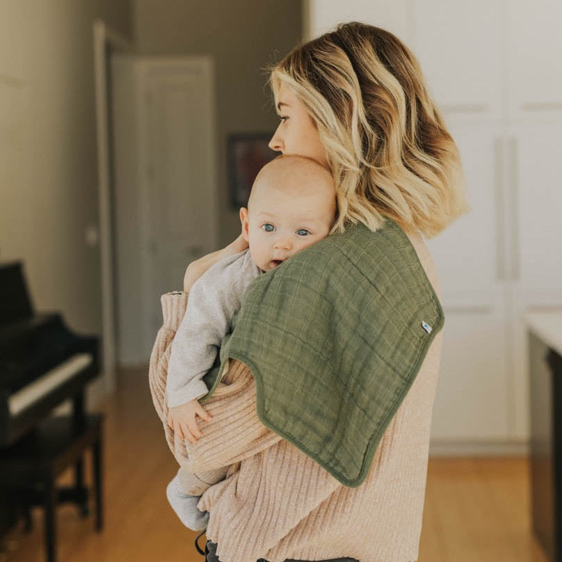 Little Unicorn muslin burp cloths, Fern design, absorbent and cozy