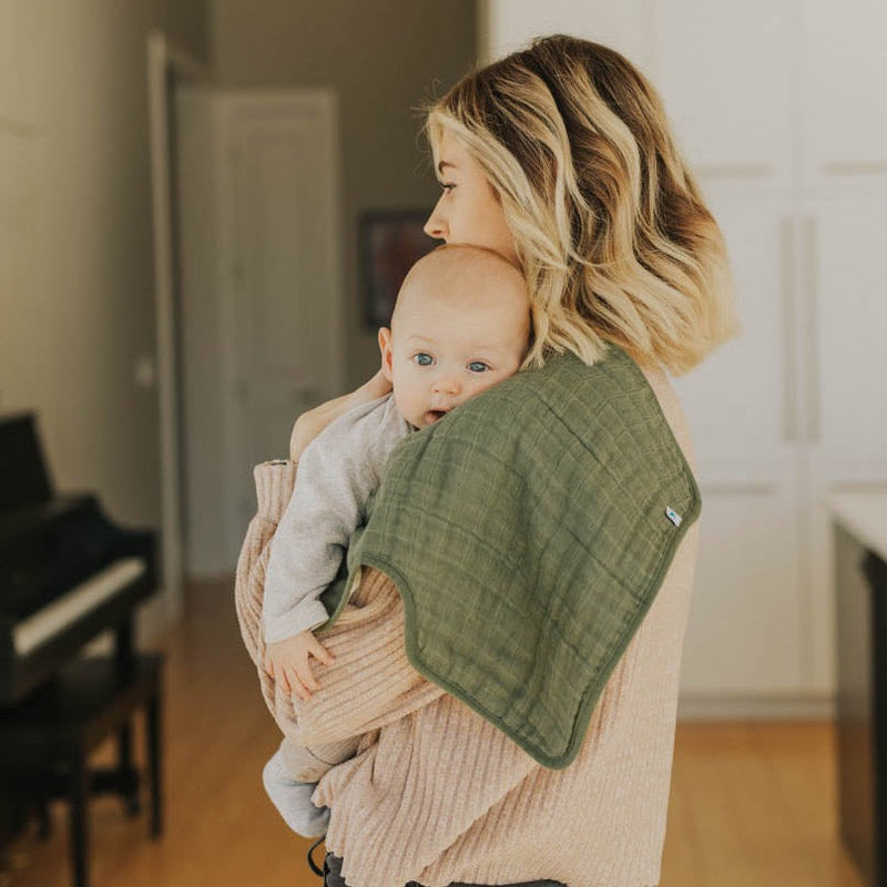 Little Unicorn muslin burp cloths, Fern design, absorbent and cozy