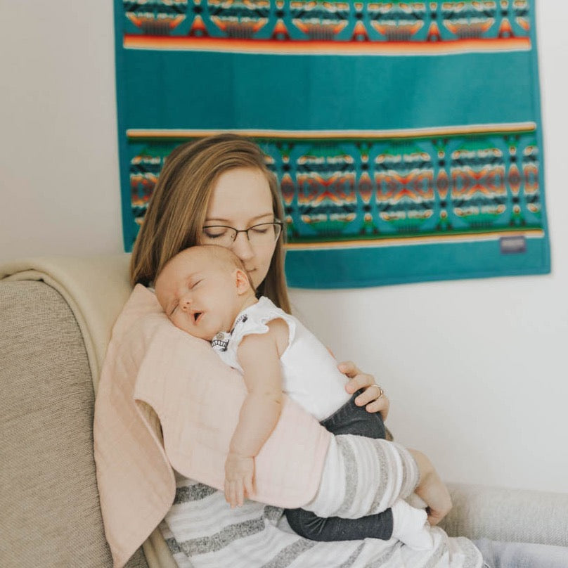 Gentle and cozy Little Unicorn Cotton Muslin Burp Cloth 2 Pack - Light Pink, perfect baby burp cloths for everyday use