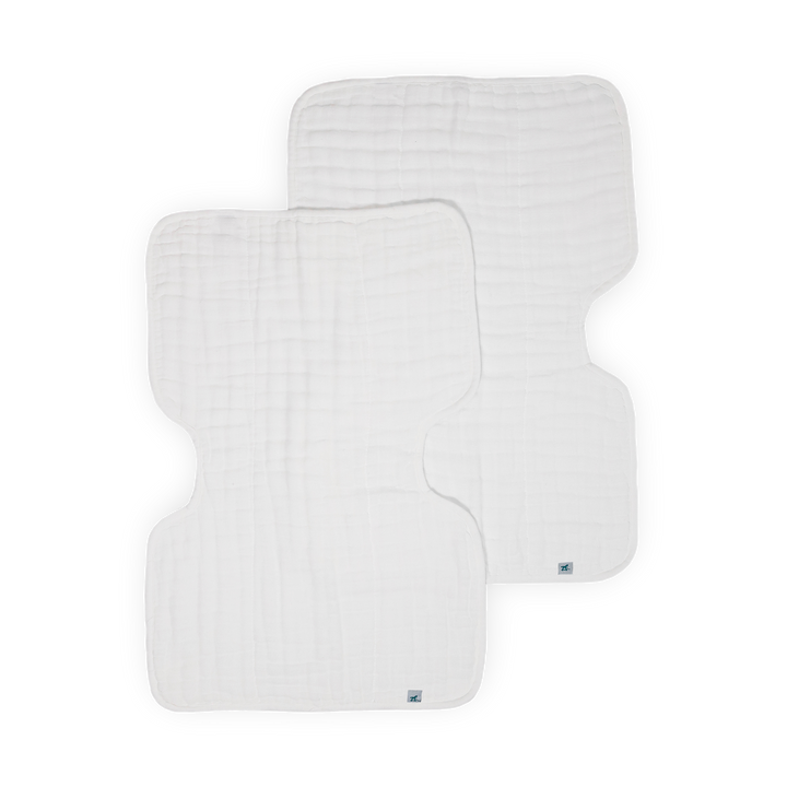 Soft Little Unicorn Organic Cotton Muslin Burp Cloth 2 Pack - White + White, perfect burp cloth for baby care.