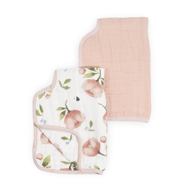 Watercolor Floret + Rosie Little Unicorn Burp Cloths 2 Pack, gentle burp cloths for newborns