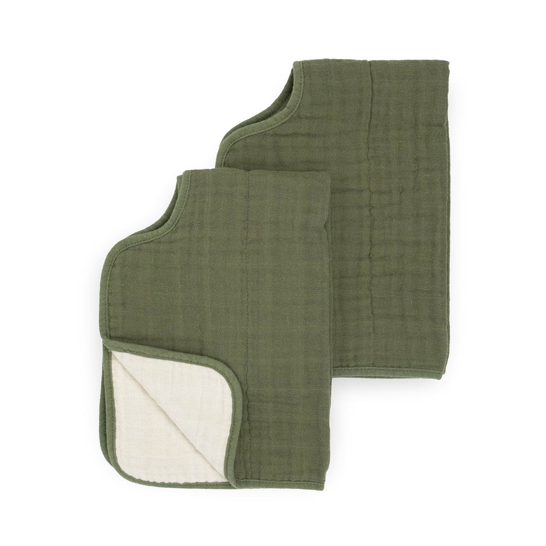 2-pack baby burp cloths by Little Unicorn in Fern print, perfect for newborns