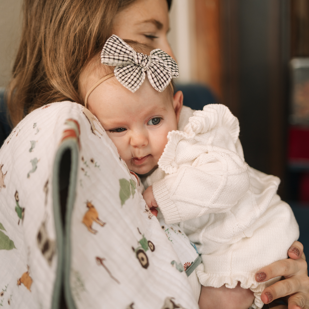 Soft Farmyard burp cloths from Little Unicorn, perfect for feeding and burping