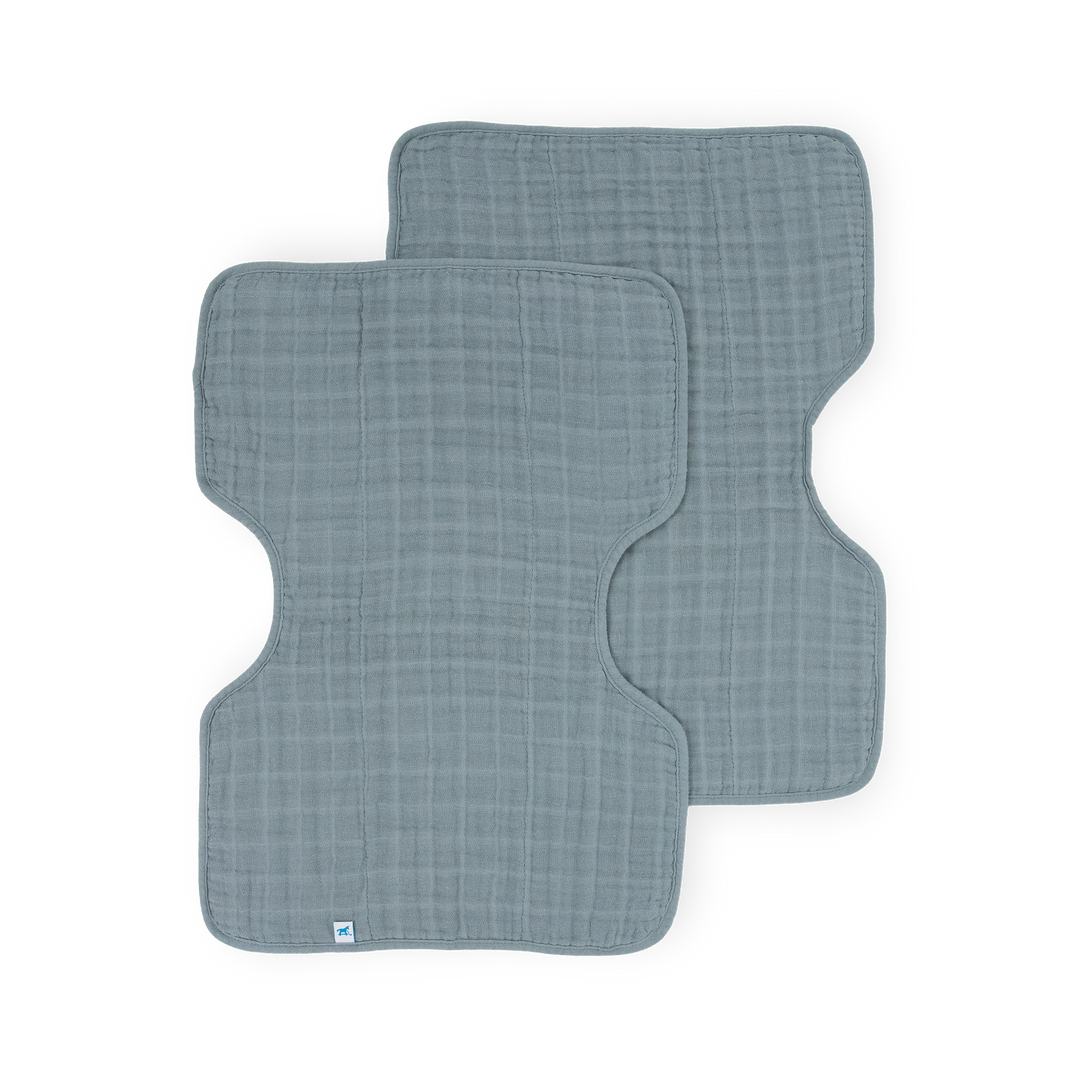 Little Unicorn Cotton Muslin Burp Cloth 2 Pack - Sea, soft baby changing pad for mess-free use