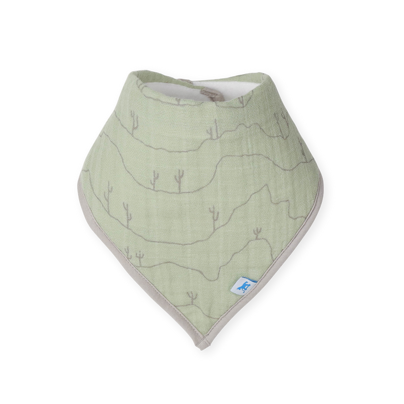 Stacked set of Little Unicorn Cotton Muslin + Fleece Bandana Bib 4 Pack - Adobe Checker, practical and chic bibs for babies.