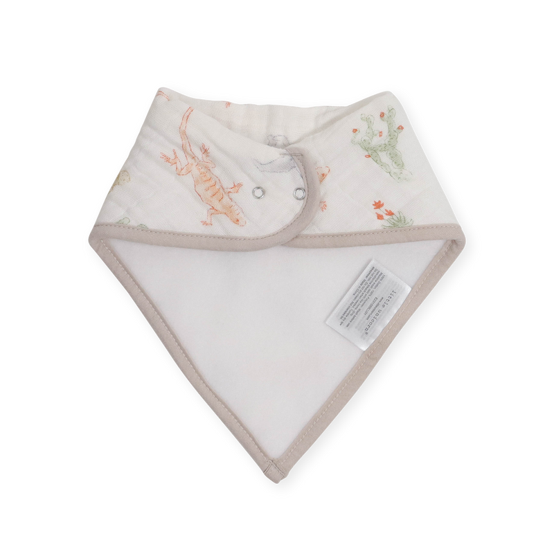 Little Unicorn Cotton Muslin + Fleece Bandana Bib 4 Pack - Adobe Checker with checkered pattern, trendy and comfortable baby bibs.