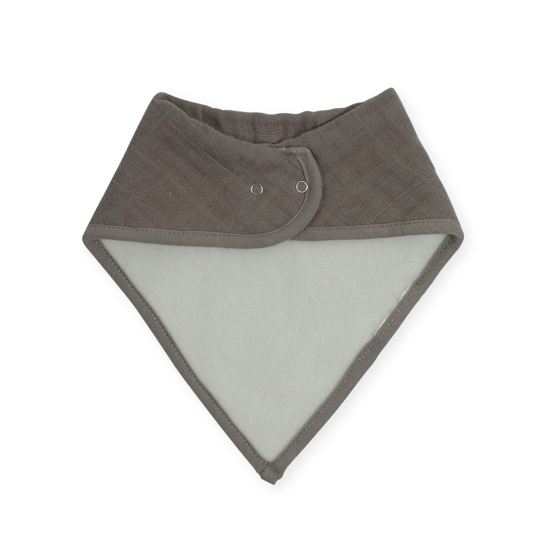 Little Unicorn Cotton Muslin + Fleece Bandana Bib 4 Pack - Adobe Checker displayed with fleece lining, cozy bib for baby comfort.