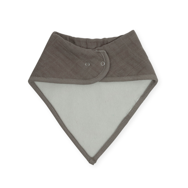Little Unicorn Cotton Muslin + Fleece Bandana Bib 4 Pack - Adobe Checker displayed with fleece lining, cozy bib for baby comfort.