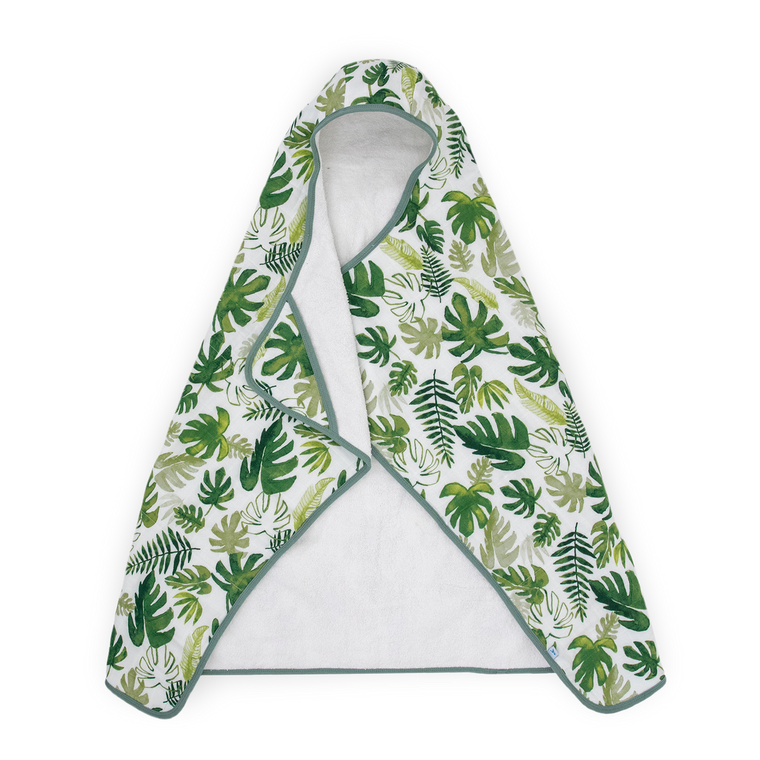 Little Unicorn Toddler Hooded Towel - Tropical Leaf, soft baby towels for bath time