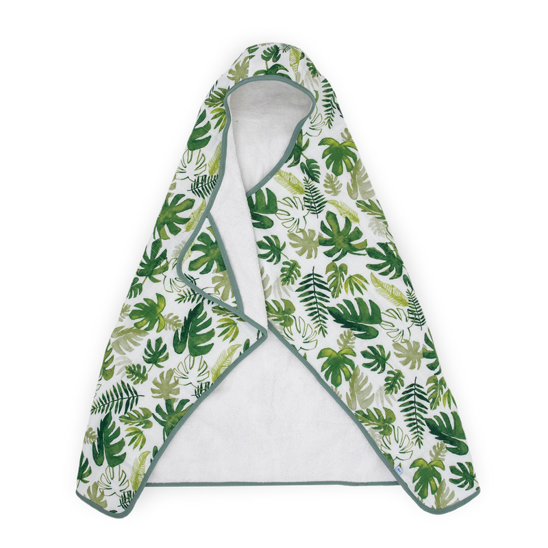 Little Unicorn Toddler Hooded Towel - Tropical Leaf, soft baby towels for bath time