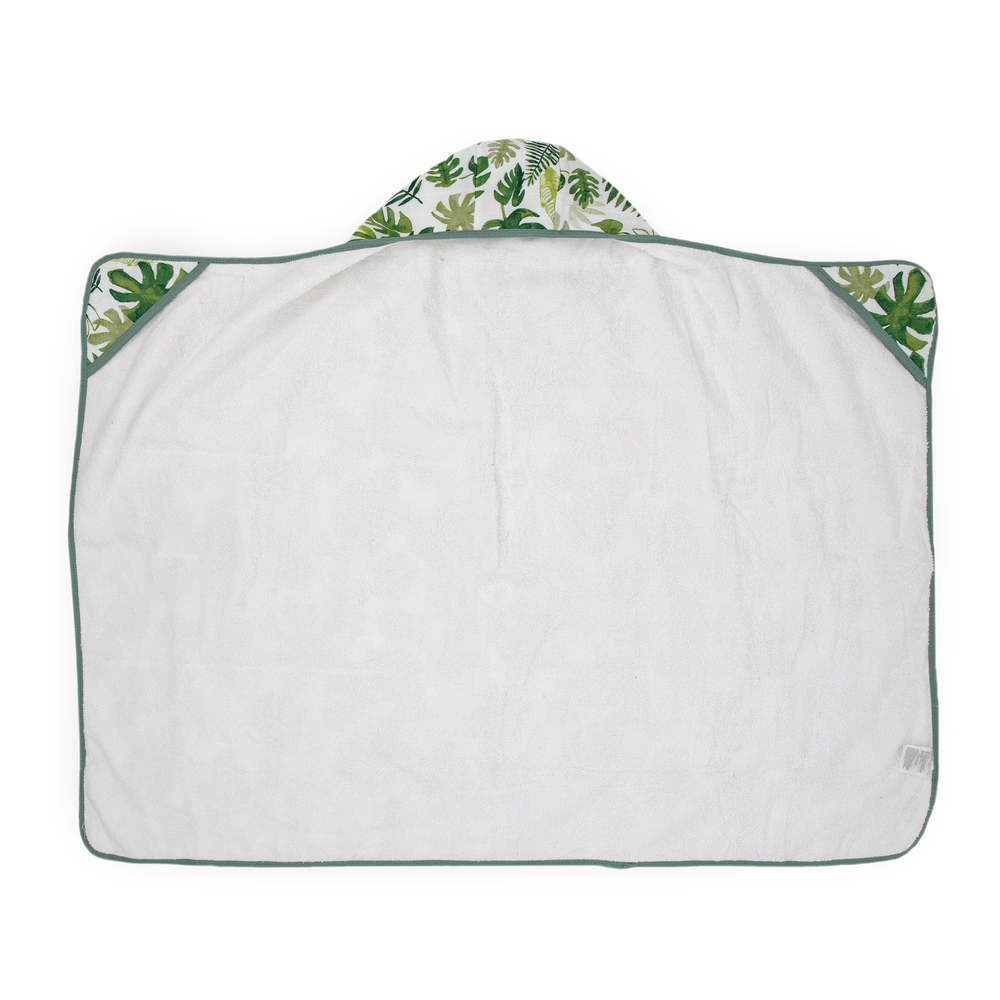 Tropical Leaf hooded baby towel by Little Unicorn, cozy and absorbent for toddlers