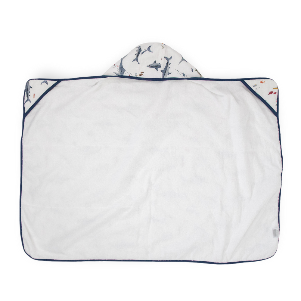 Shark Baby Hooded Towel by Little Unicorn, cozy baby bath towel for toddlers