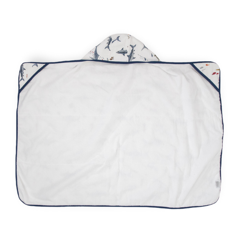 Shark Baby Hooded Towel by Little Unicorn, cozy baby bath towel for toddlers