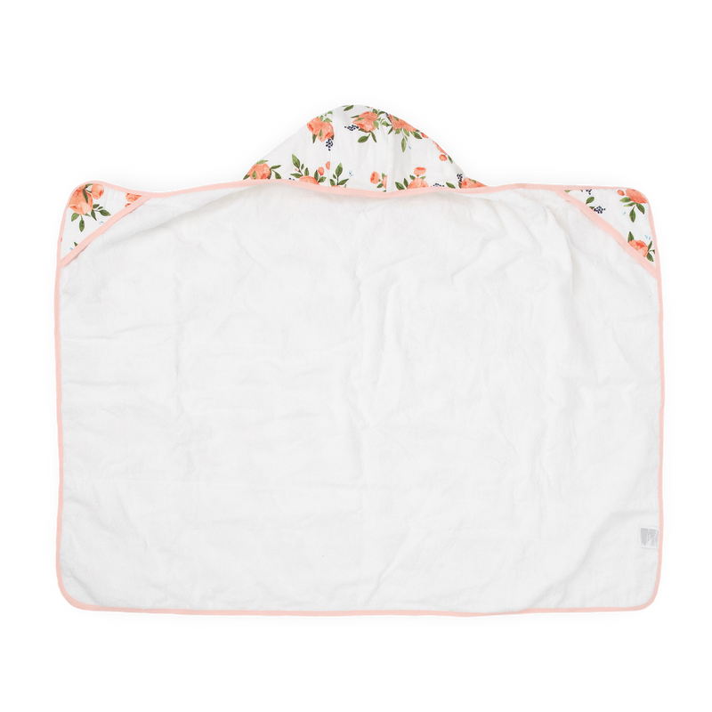 Watercolor Roses hooded baby towel by Little Unicorn, cozy and gentle for toddlers