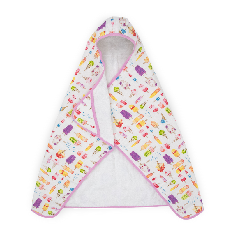 Little Unicorn Toddler Hooded Towel - Brain Freeze, soft baby towels for bath time